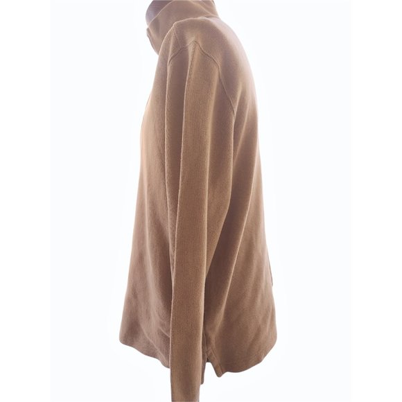 POLO RALPH LAUREN Men's Tan Estate Ribbed Quarter Zip Pullover Size Large - Picture 5 of 9